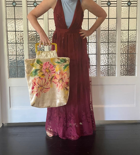 Glory luxe tote: Cherubs + floral + & gold glitter