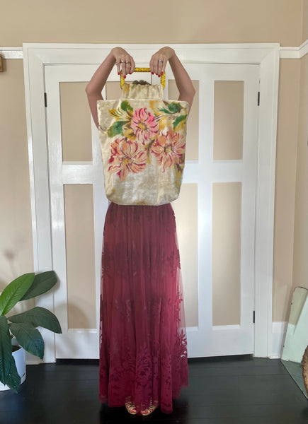 Glory luxe tote: Cherubs + floral + & gold glitter
