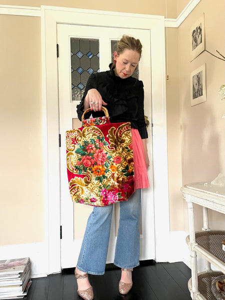 Glory luxe tote: Floral + bamboo