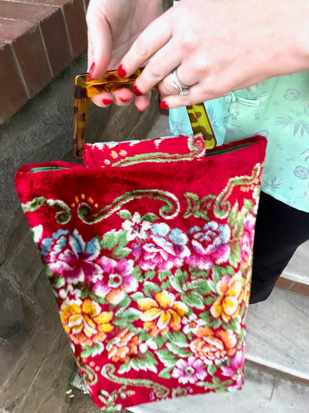 Glory luxe tote: Flowers + tortoise shell