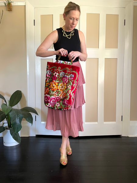 Glory luxe tote: Flowers + tortoise shell
