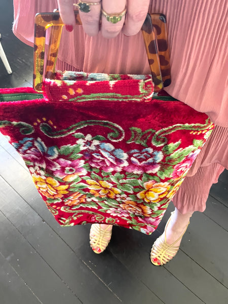 Glory luxe tote: Flowers + tortoise shell