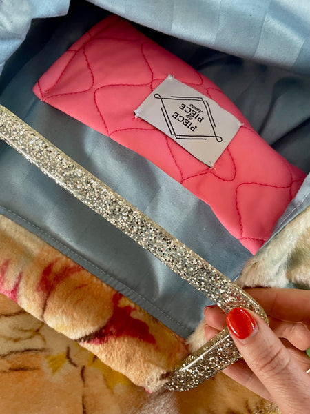 Glory luxe tote: Cherubs & silver glitter