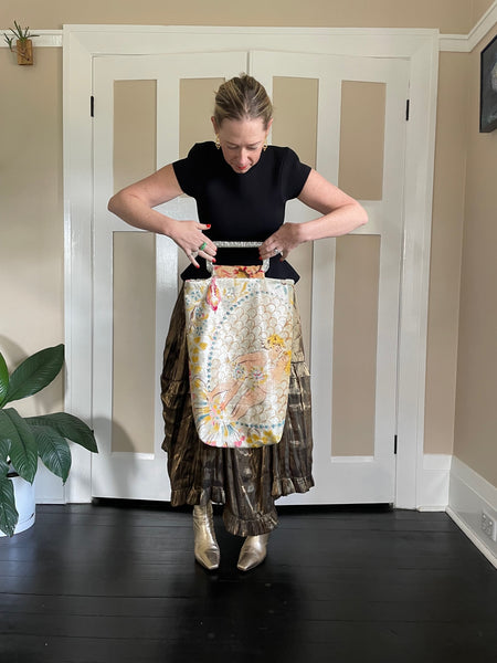 Glory luxe tote: Cherubs & silver glitter