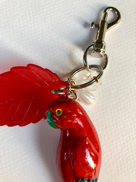 red polly bag charm or keyring