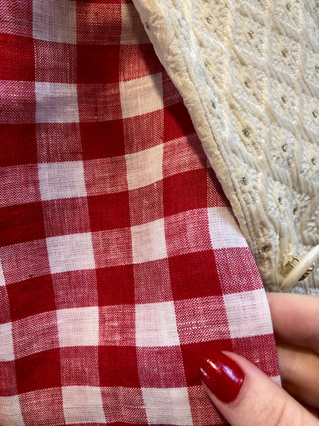 red check linen beauty