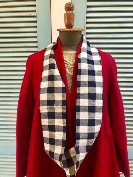 Navy check linen beauty