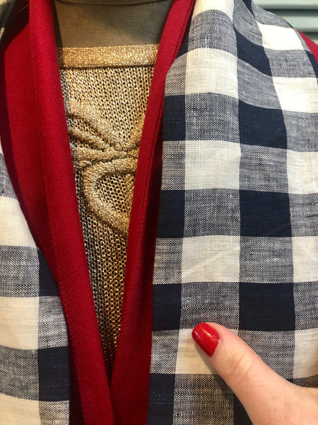 Navy check linen beauty