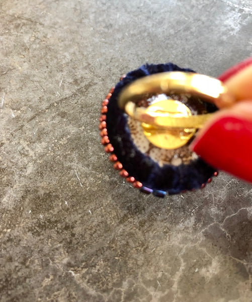 one-of-a-kind cocktail ring + gold & brass