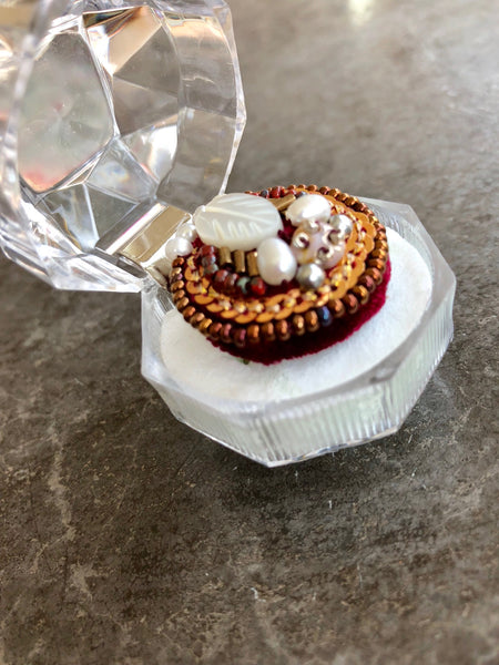 one-of-a-kind cocktail ring + pearl