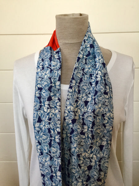 Liberty blue & stripy silk