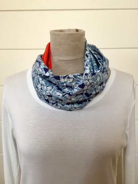 Liberty blue & stripy silk