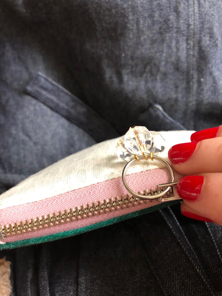 linen & velvet card & coin purse