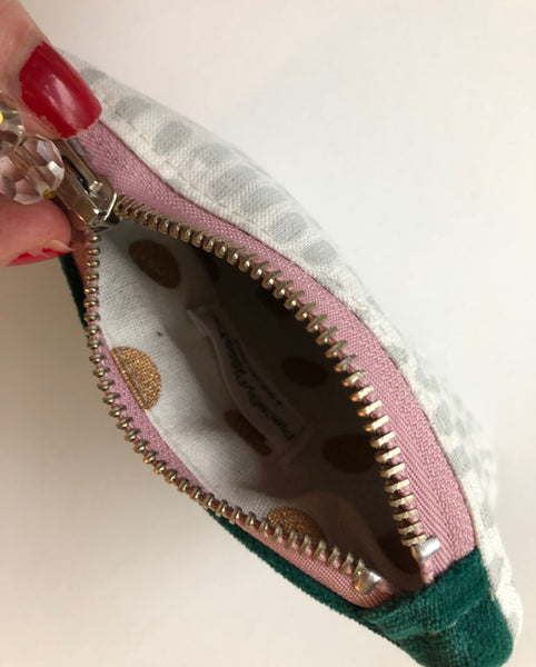 linen & velvet card & coin purse