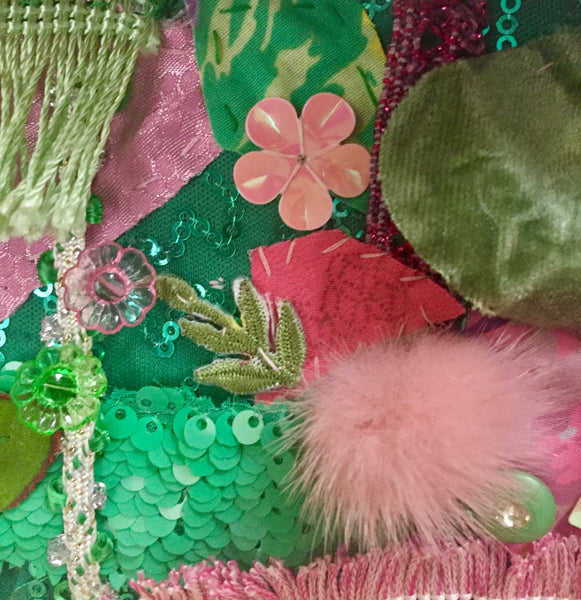pink & green pop textile wall art