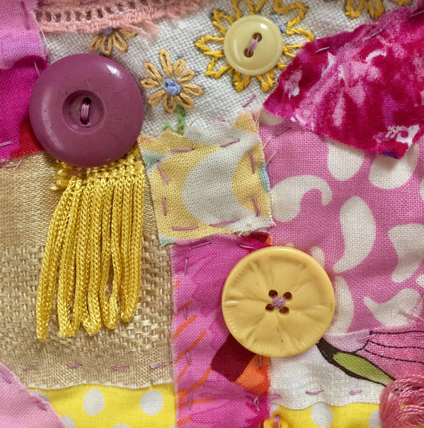 pink & yellow pop textile wall art