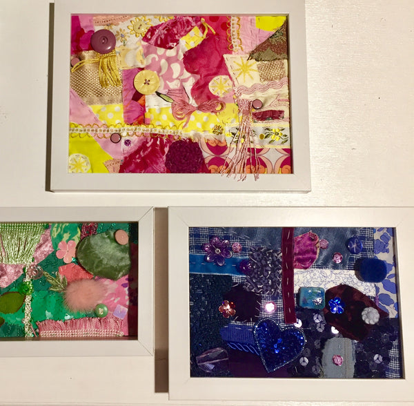 pink & green pop textile wall art