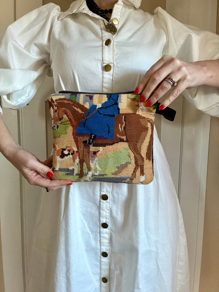 Giddy up: Blue dress rider