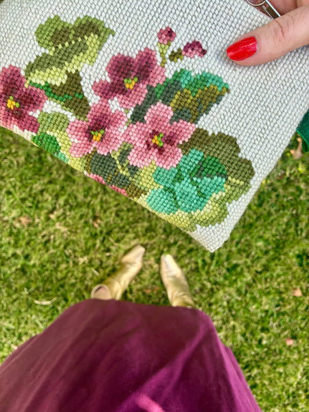 Compact clutch: Floral tapestry