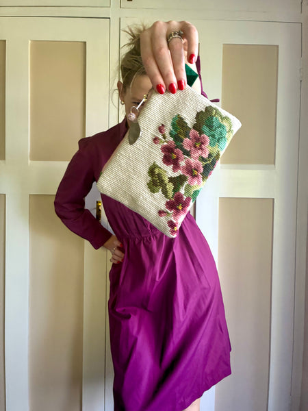 Compact clutch: Floral tapestry