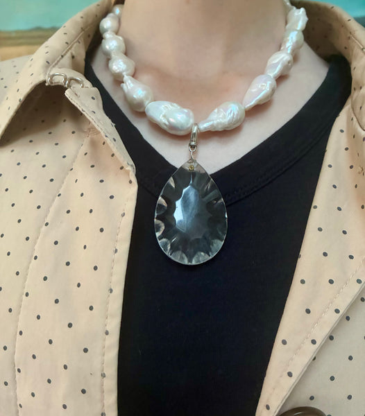 Chandelier & silver pendant