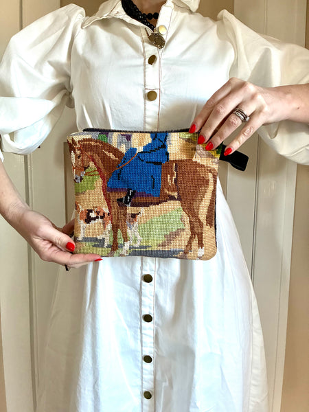 Giddy up: Blue dress rider