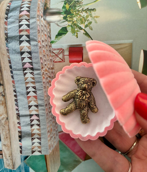 Vintage teddy brooch