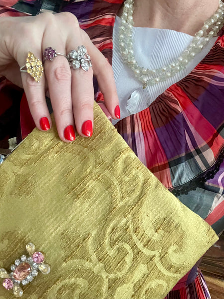 French textile + vintage bling