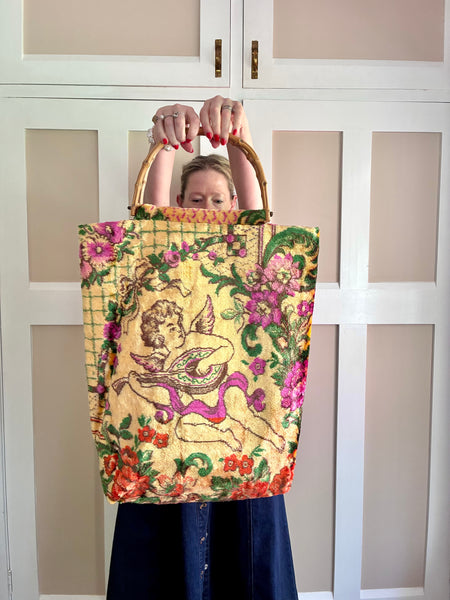 Glory luxe tote: Cherub + bamboo
