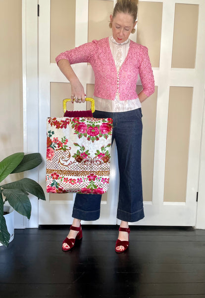 Glory luxe tote: floral + pink