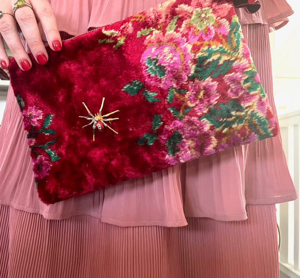 Italian velvet clutch - Spider