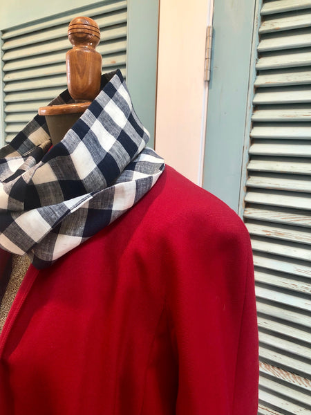 Navy check linen beauty