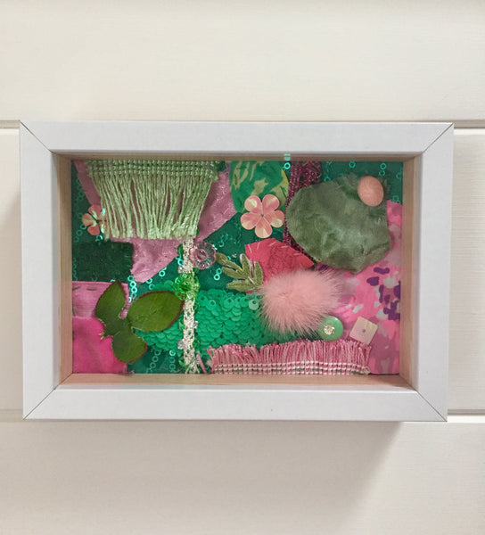 pink & green pop textile wall art