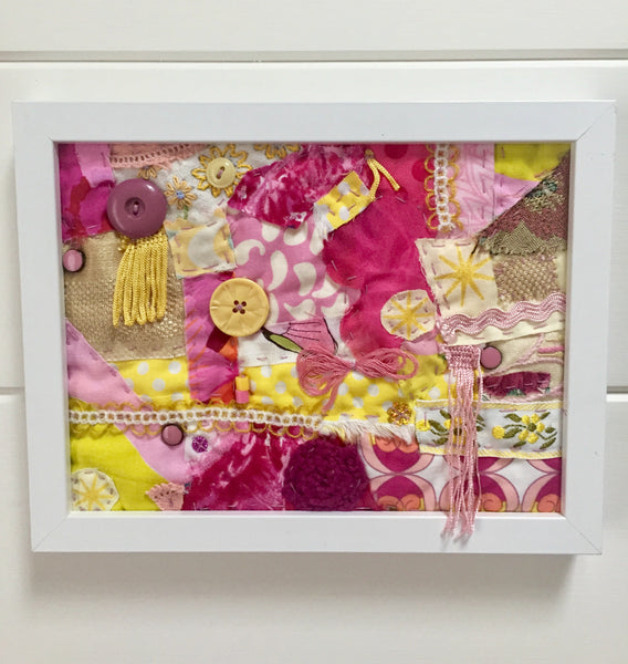 pink & yellow pop textile wall art